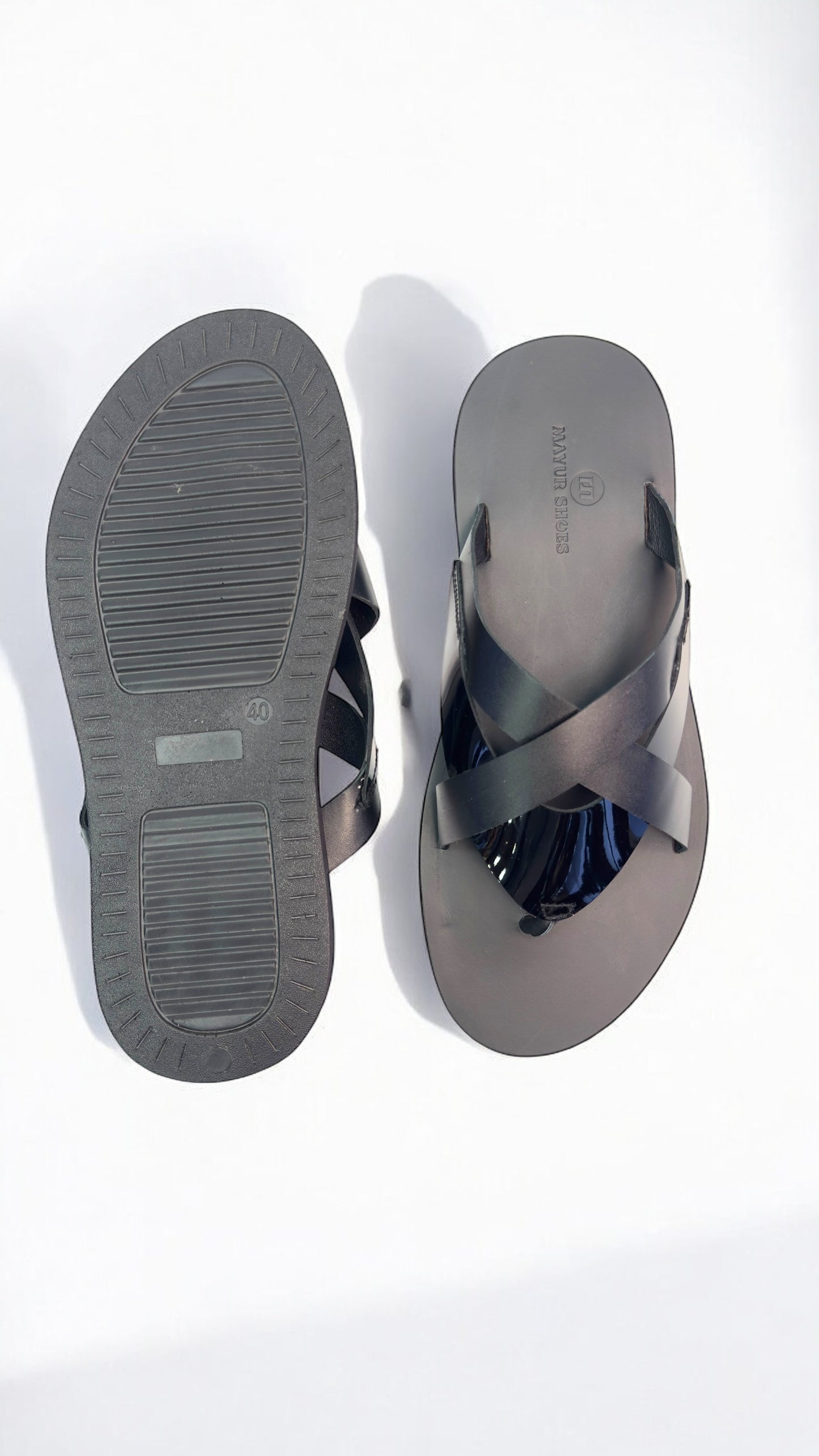 Men's Luxe Cross-Strap Leather Chappal - Timeless Comfort & style
