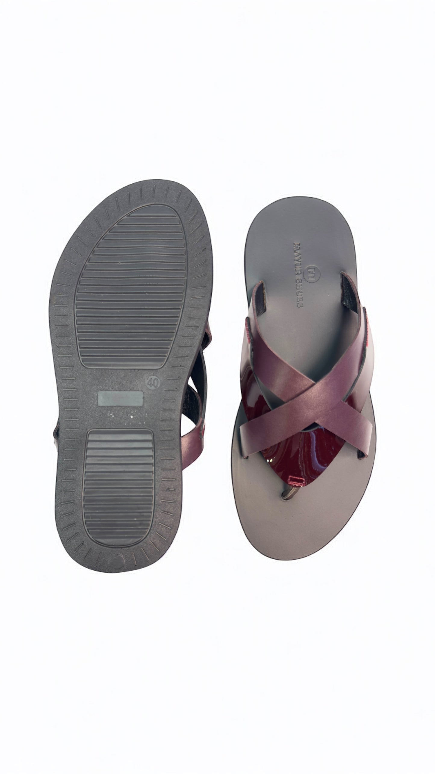 Men's Luxe Cross-Strap Leather Chappal - Timeless Comfort & style