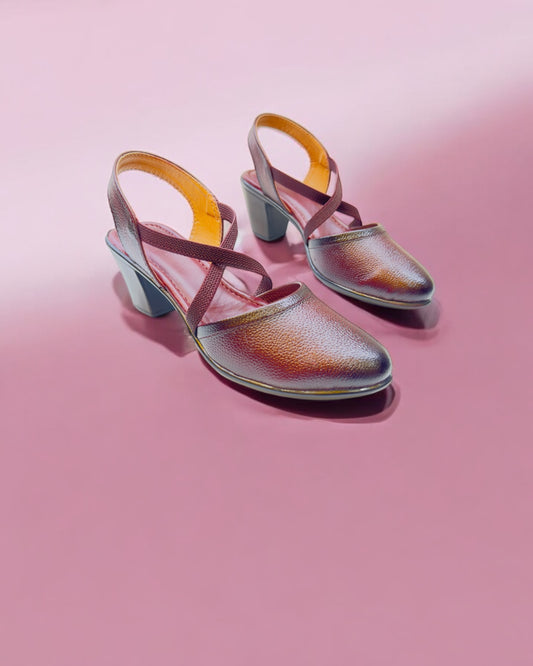 Women's Leather Belly Cross Strap Formal Sandals