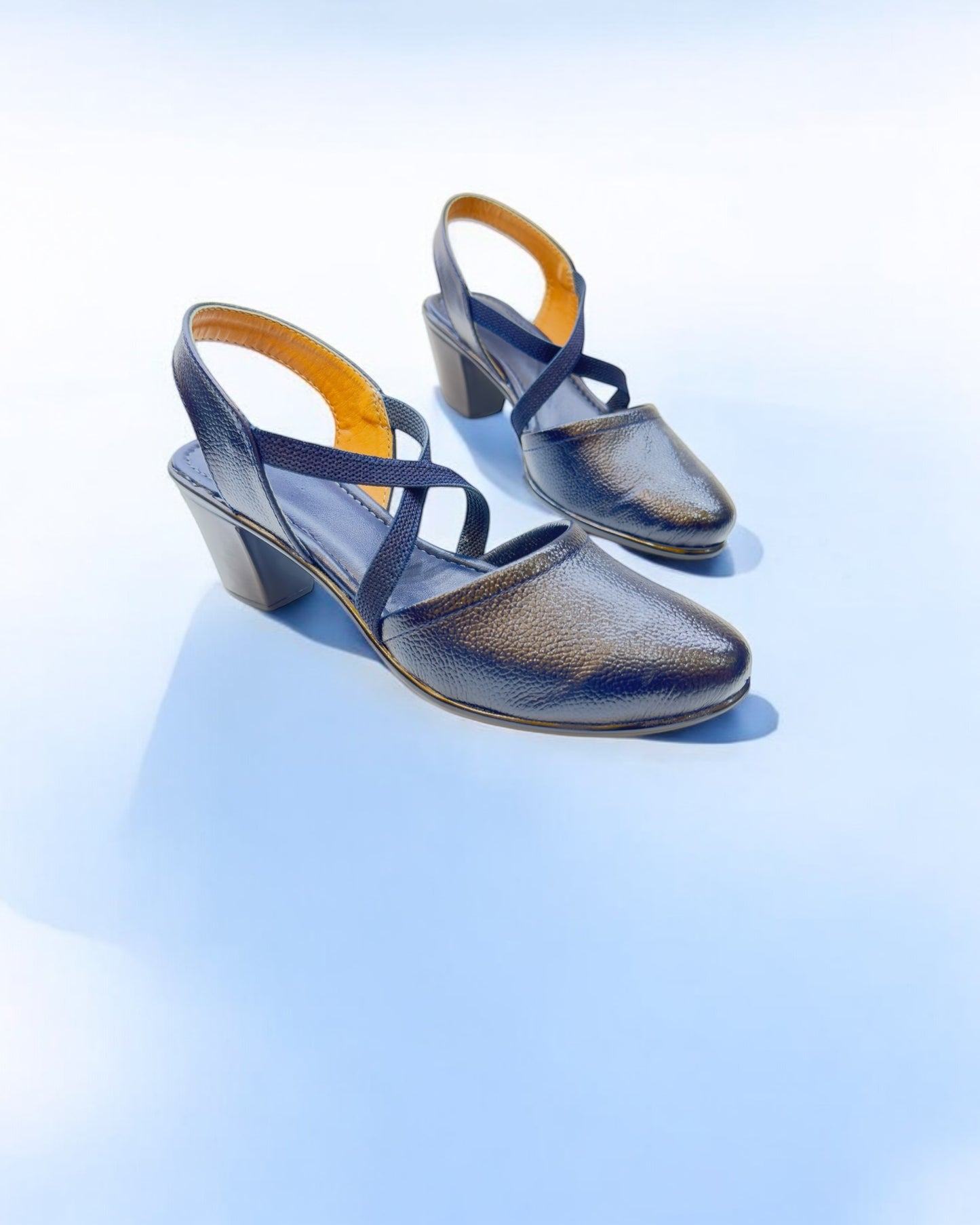 Women's Leather Belly Cross Strap Formal Sandals
