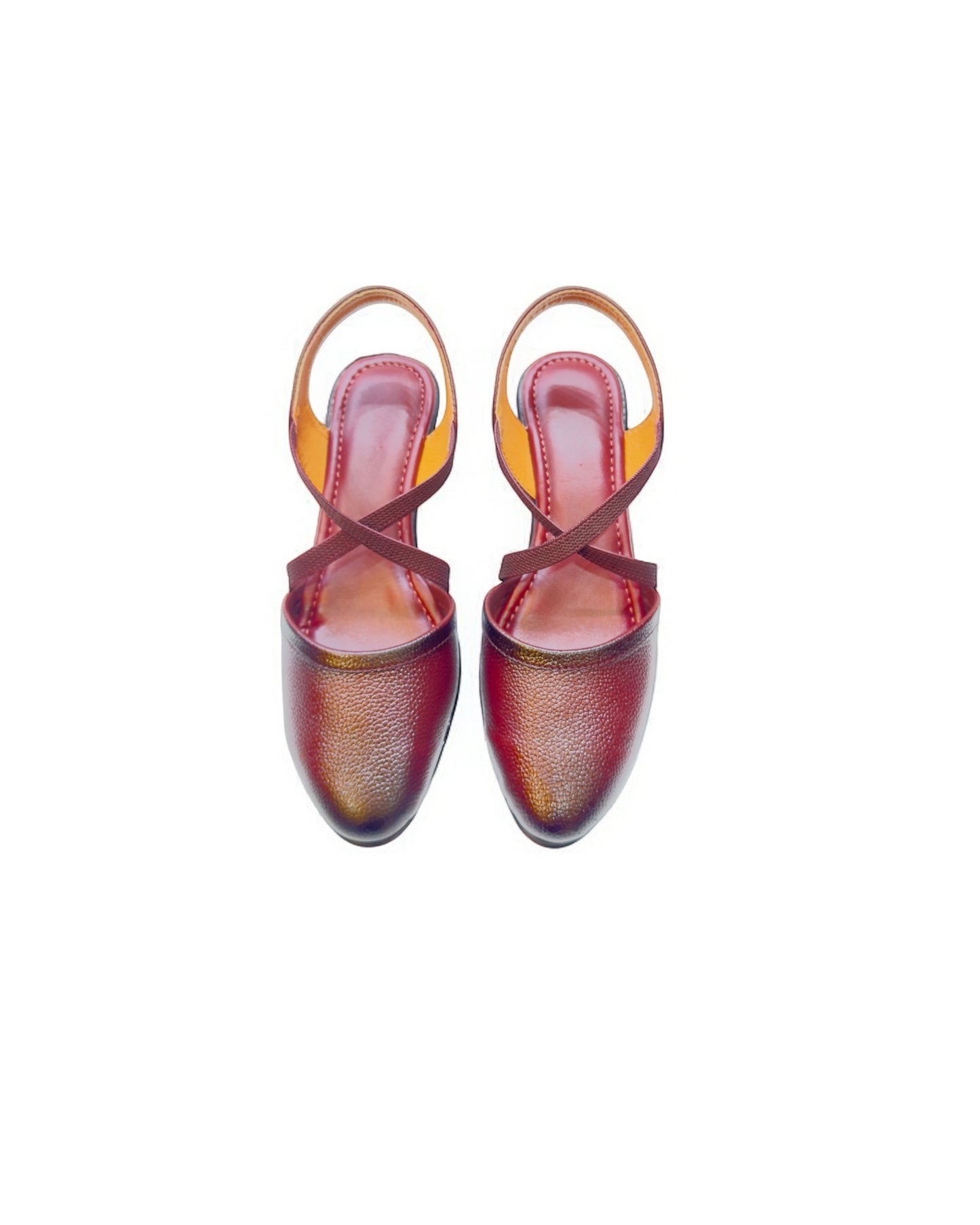 Women's Leather Belly Cross Strap Formal Sandals