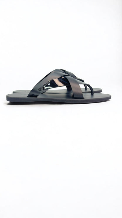 Men's Luxe Cross-Strap Leather Chappal - Timeless Comfort & style