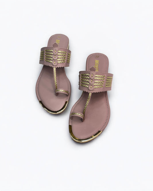 Women's Blush Elegance - Embellished Ethnic Flats