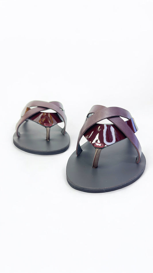 Men's Luxe Cross-Strap Leather Chappal - Timeless Comfort & style