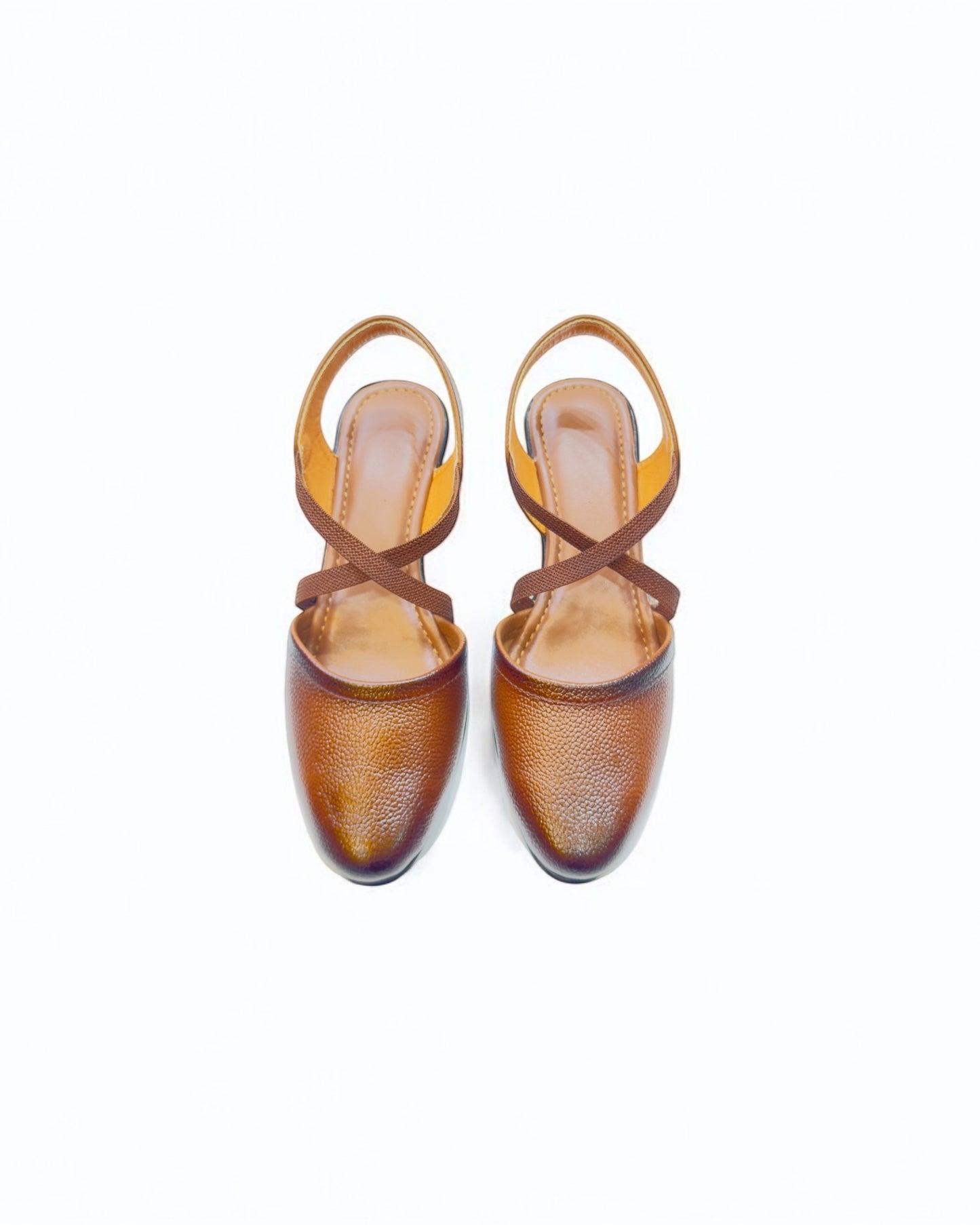 Women's Leather Belly Cross Strap Formal Sandals