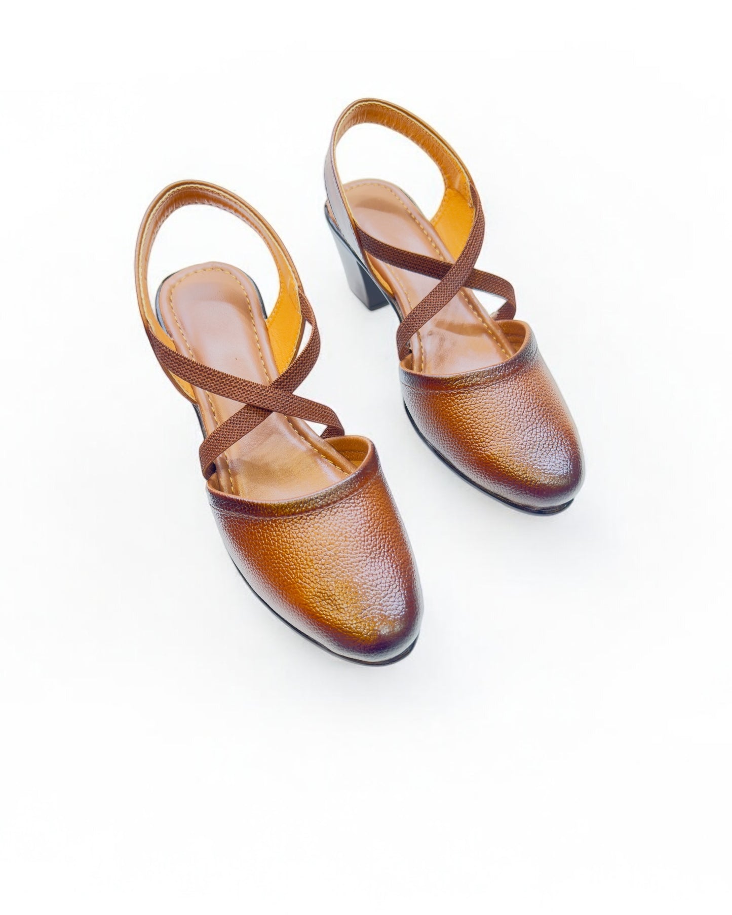 Women's Leather Belly Cross Strap Formal Sandals