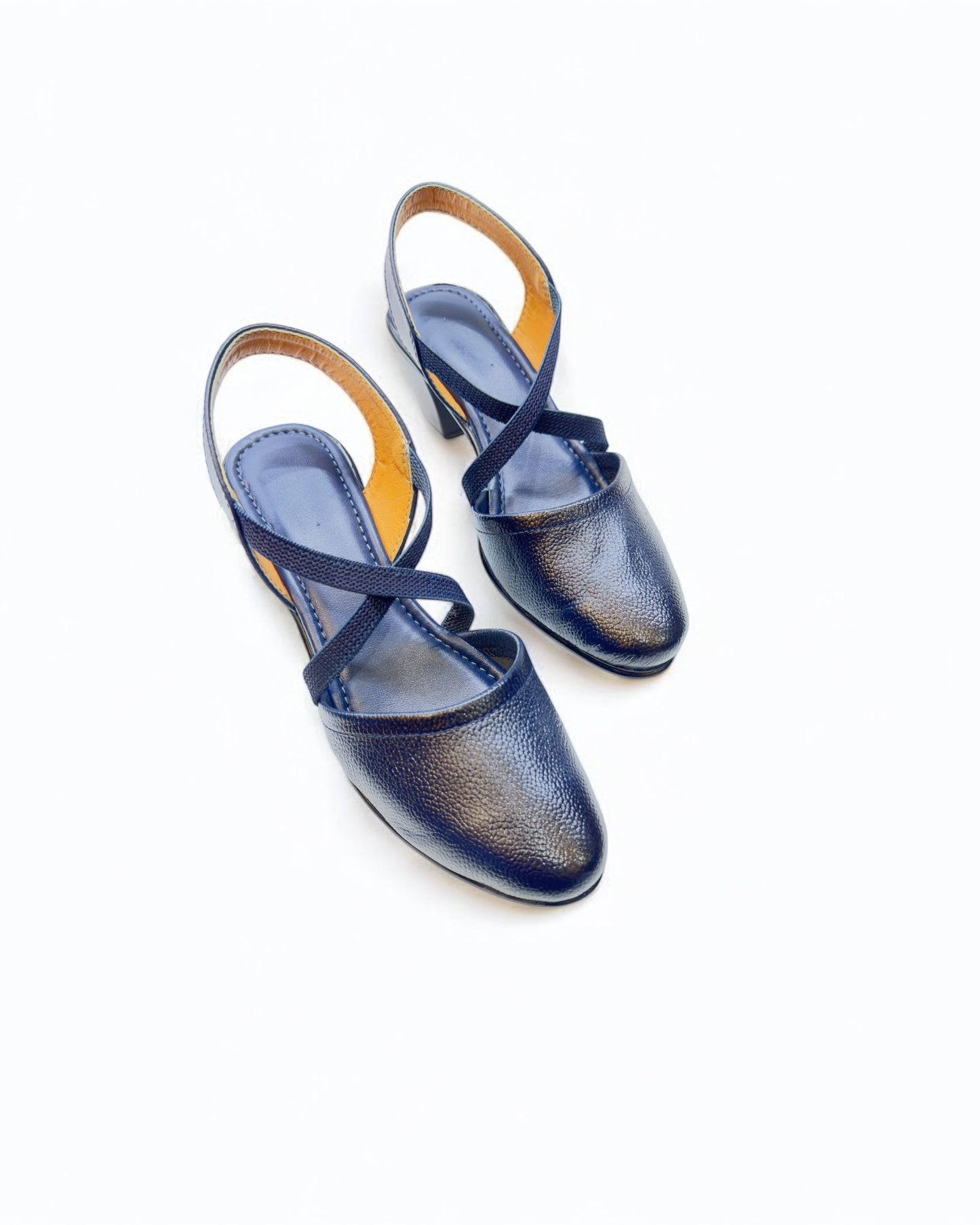 Women's Leather Belly Cross Strap Formal Sandals