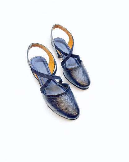 Women's Leather Belly Cross Strap Formal Sandals
