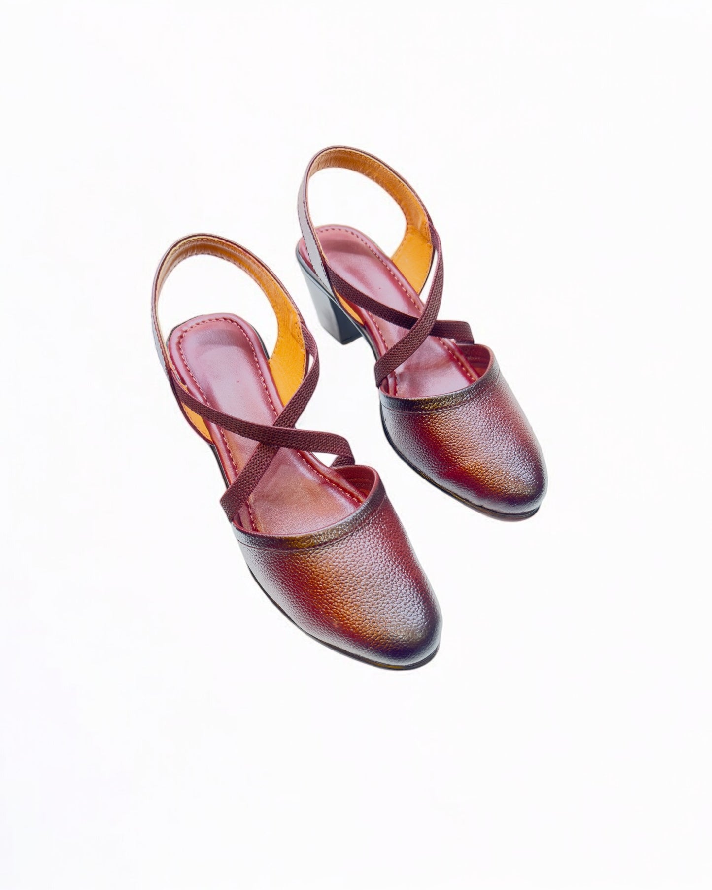 Women's Leather Belly Cross Strap Formal Sandals