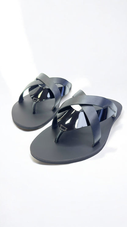 Men's Luxe Cross-Strap Leather Chappal - Timeless Comfort & style