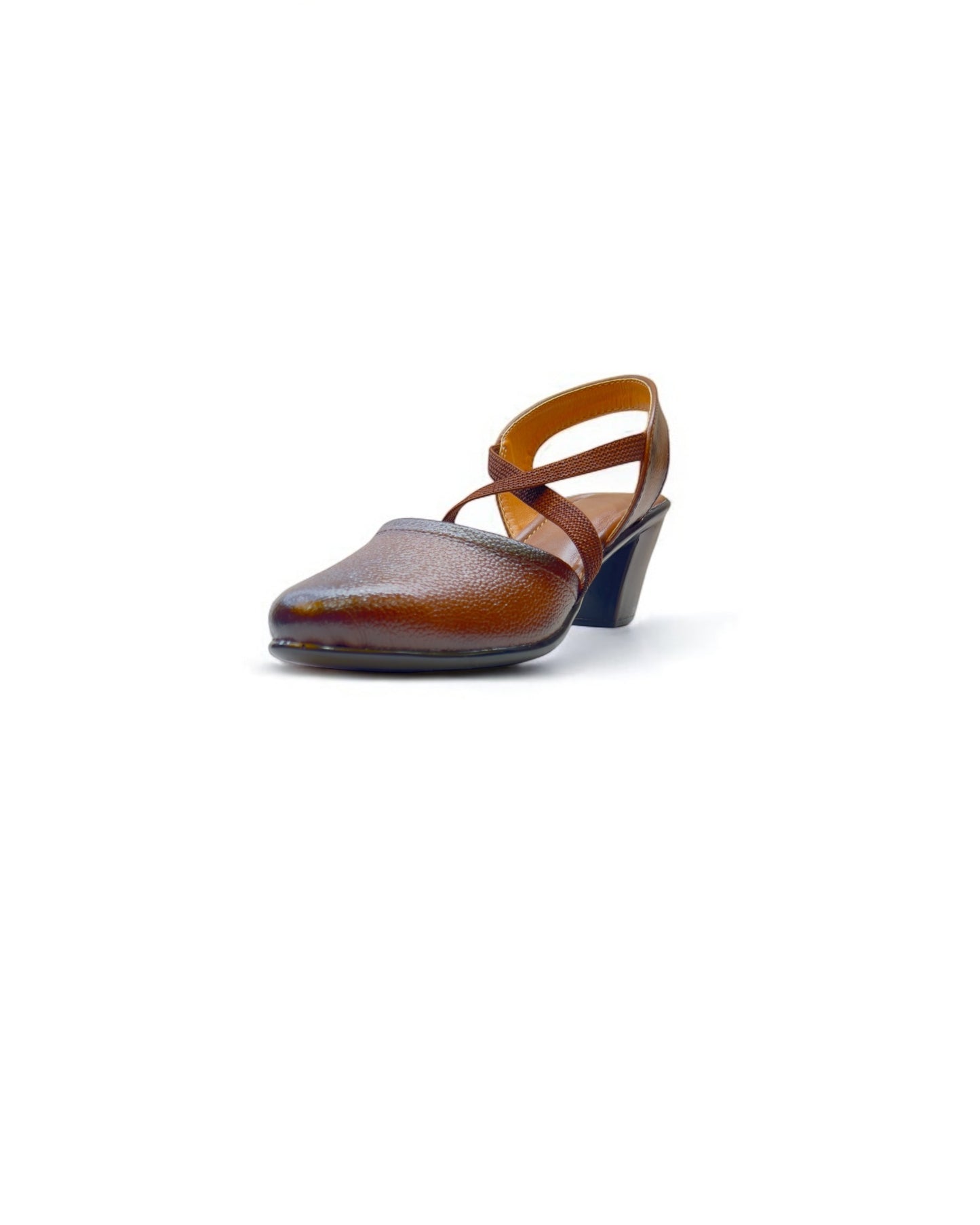 Women's Leather Belly Cross Strap Formal Sandals
