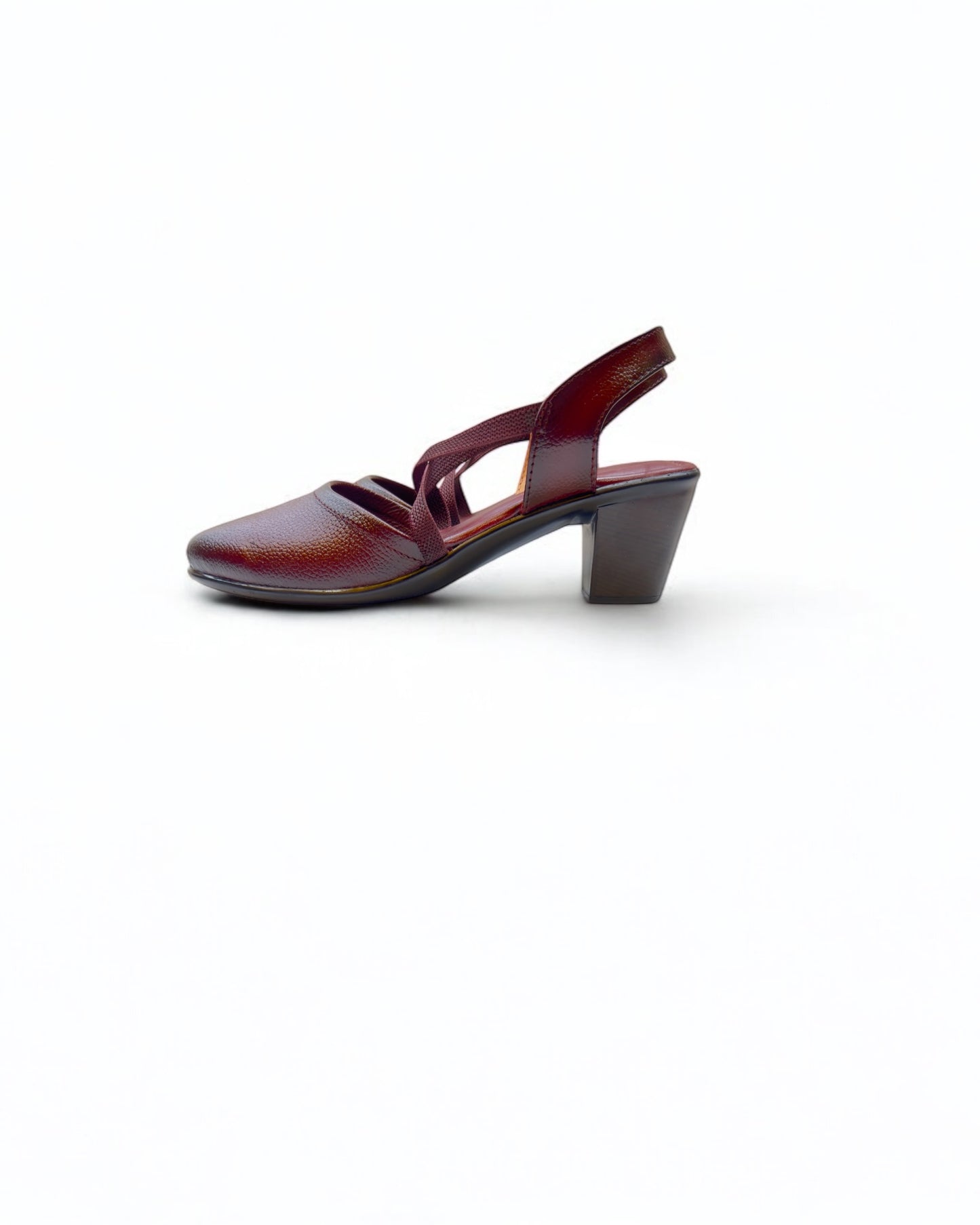 Women's Leather Belly Cross Strap Formal Sandals