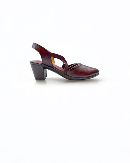 Women's Leather Belly Cross Strap Formal Sandals