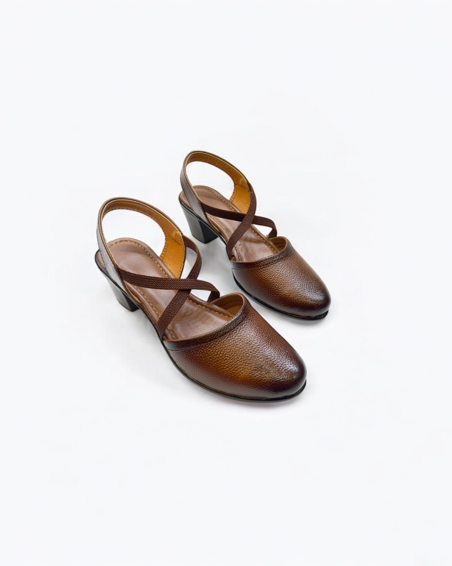 Women's Leather Belly Cross Strap Formal Sandals