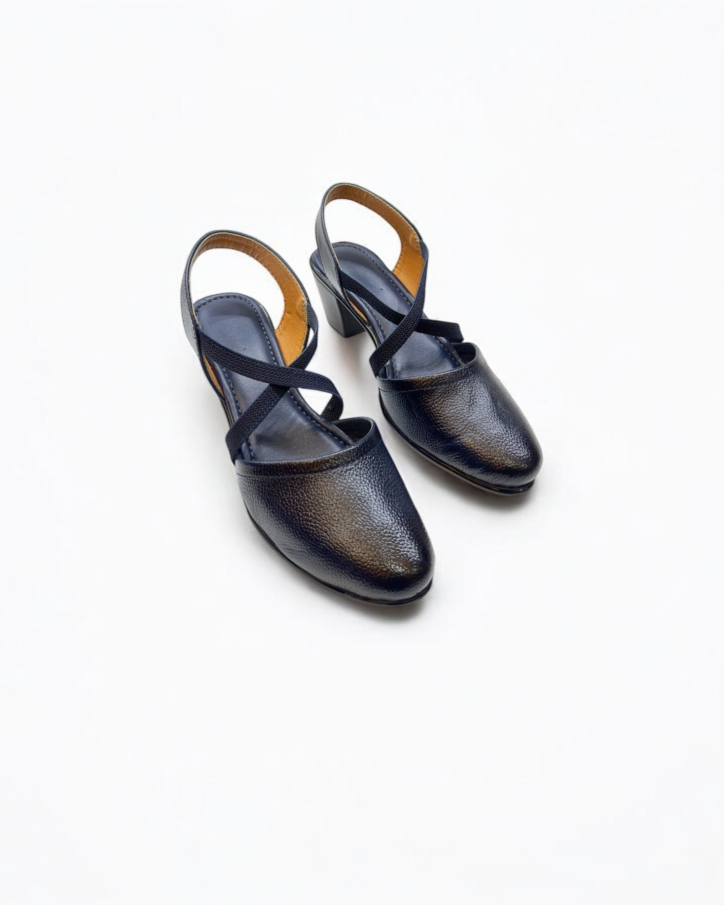 Women's Leather Belly Cross Strap Formal Sandals