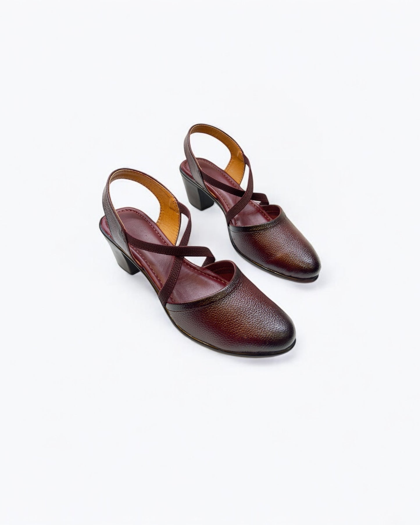 Women's Leather Belly Cross Strap Formal Sandals