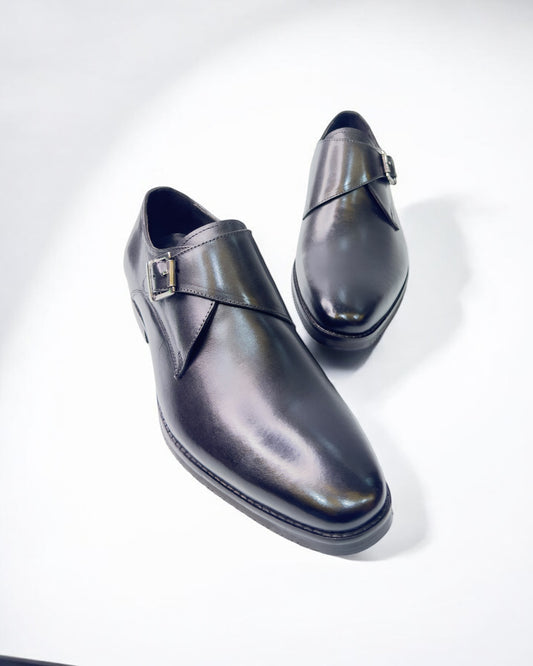 Men's Elite Noir Monk Strap Dress Shoes – Classic Sophistication in Every Step